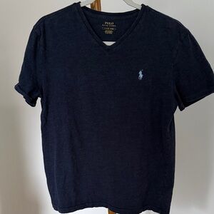 Polo by Ralph Lauren Men's Dark Blue V-Neck Tee